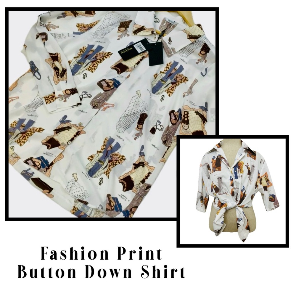 Button Down Hawaiian Style Shirt with Fashion Pattern